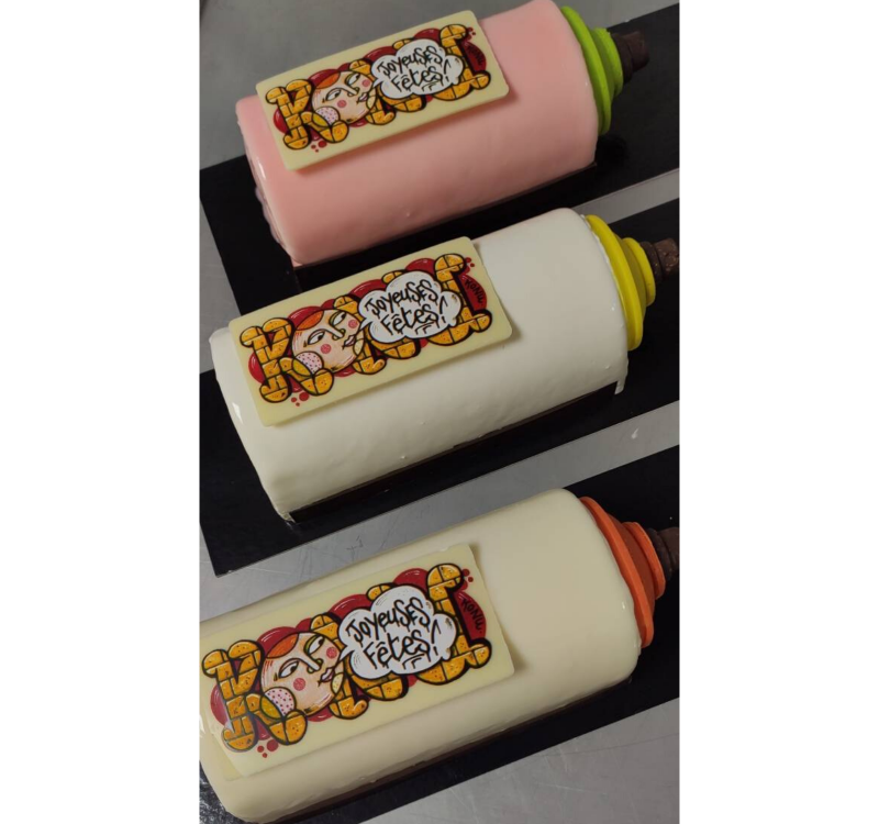 Gâteau bûche artistique de décembre