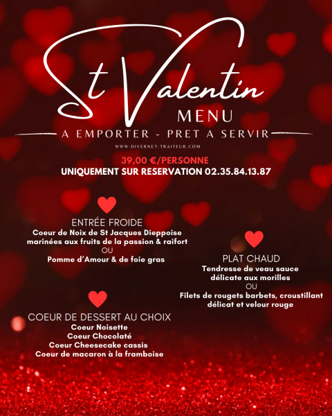 Une Saint-Valentin Gourmande avec Divernet Traiteur : Des Saveurs Maison pour une Soirée Réussie